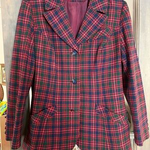 Pendleton Women's Plaid Blazer - Red and Green